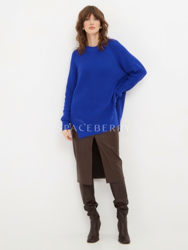 Женский вязаный свитер оверсайз, трикотажный джемпер, кофта